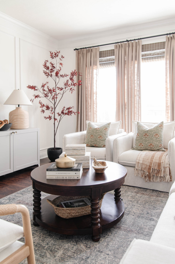 Touches of fall decor mixed with everyday living